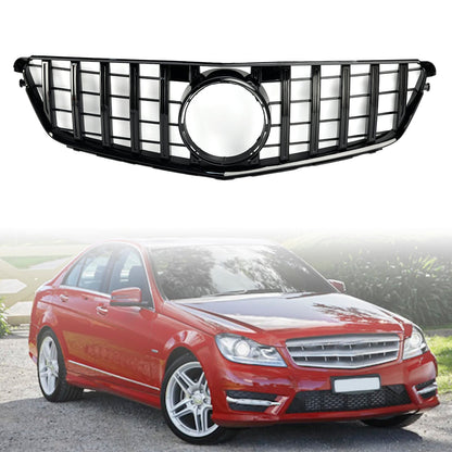 2008-2014 Mercedes-Benz C-Class W204 GTR Style Front Bumper Grille with Benz Logo