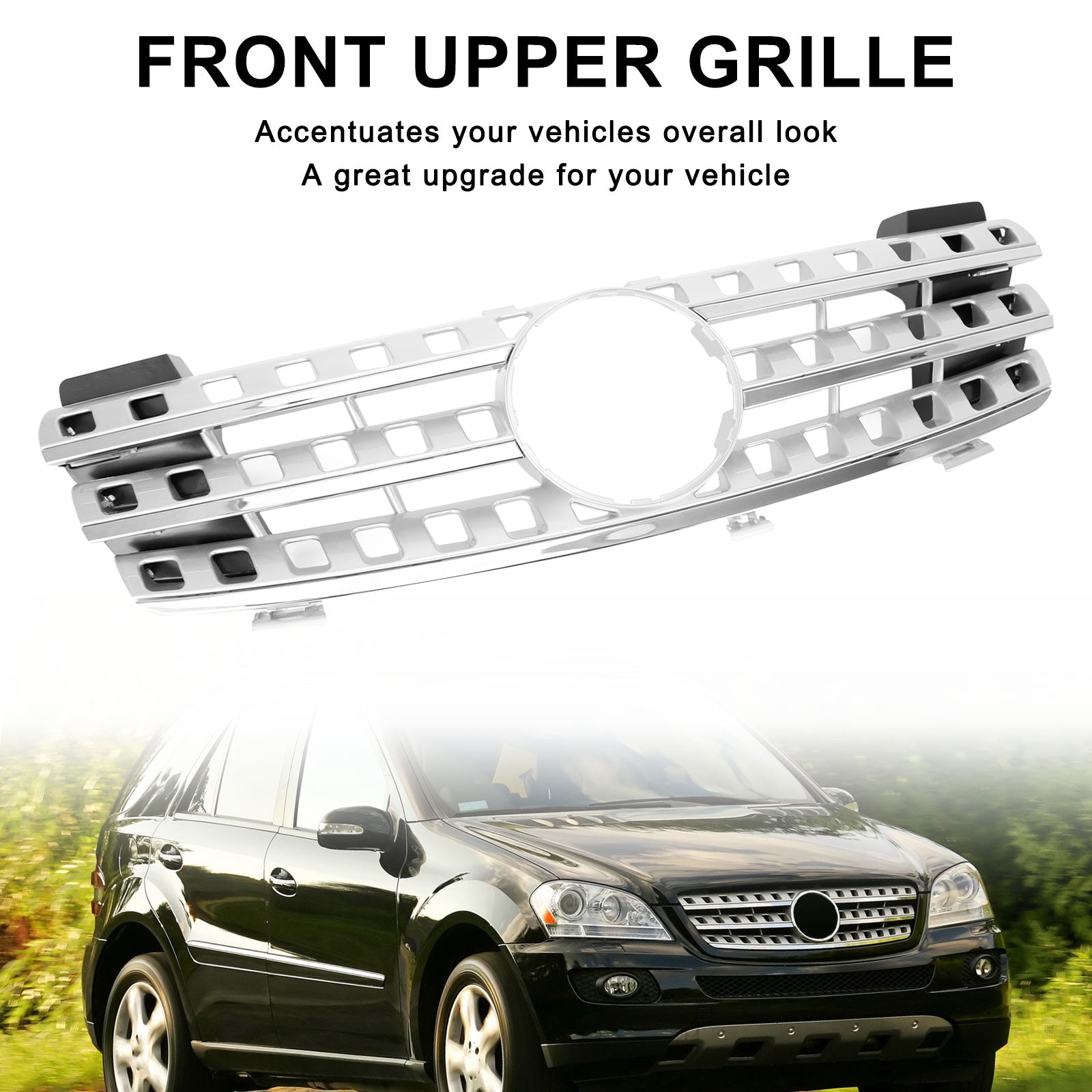 2005-2008 Mercedes-Benz ML-Class W164 ML320 ML350 ML500 Chrome Front Upper Grille