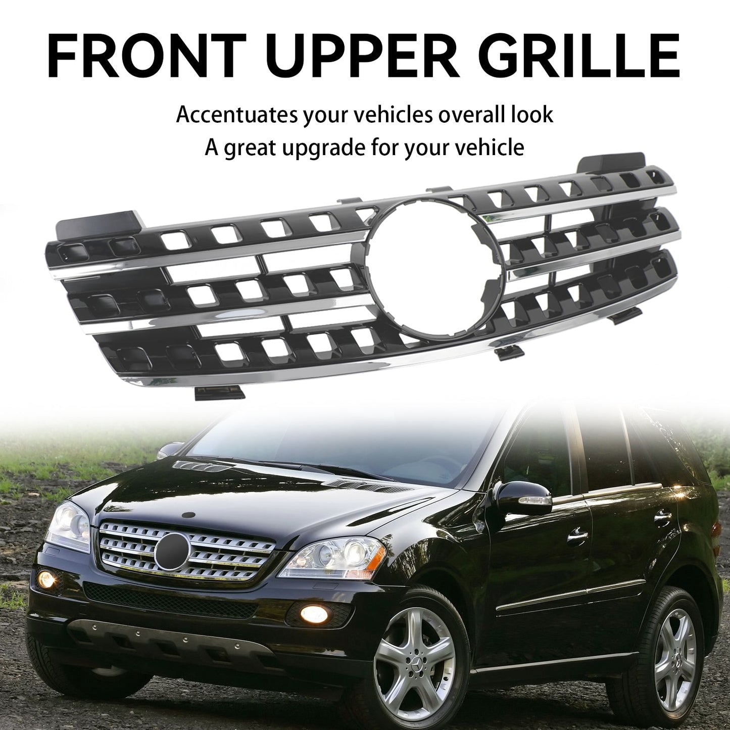 2005-2008 Mercedes-Benz ML-Class W164 ML320 ML350 ML500 Chrome Front Upper Grille