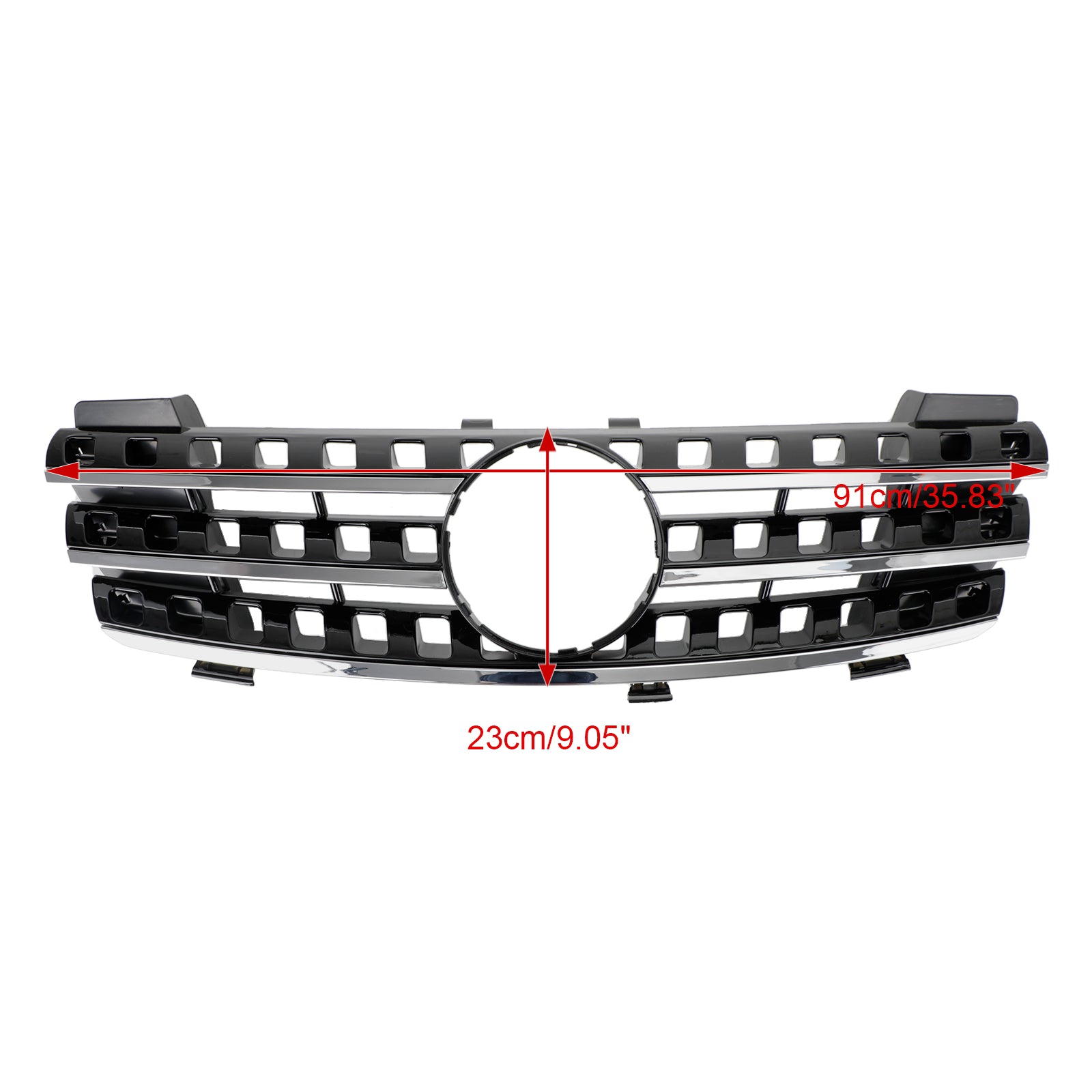 2005-2008 Mercedes-Benz ML-Class W164 ML320 ML350 ML500 Chrome Black Front Upper Grille