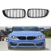 2014+ BMW 4 Series F32 F33 F36 F82 Gloss Black Dual Slat M4 Sport Front Kidney Grille