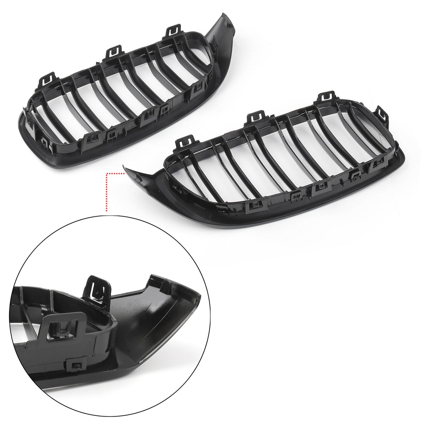 2014+ BMW 4 Series F32 F33 F36 F82 Gloss Black Dual Slat M4 Sport Front Kidney Grille