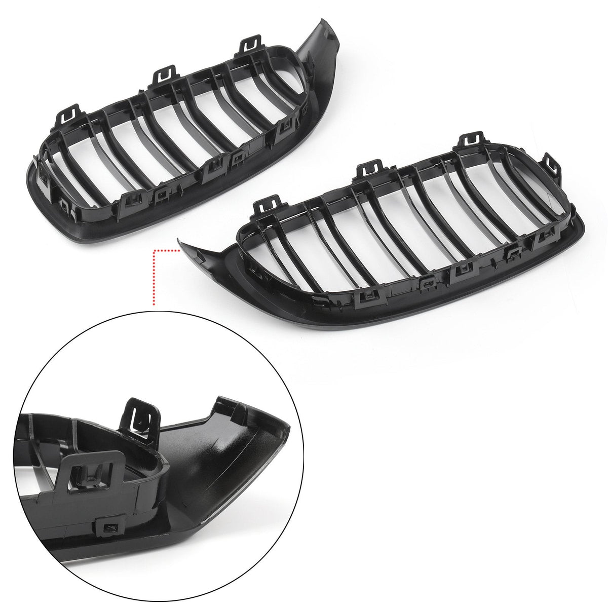 2014+ BMW 4 Series F32 F33 F36 F82 Gloss Black Dual Slat M4 Sport Front Kidney Grille