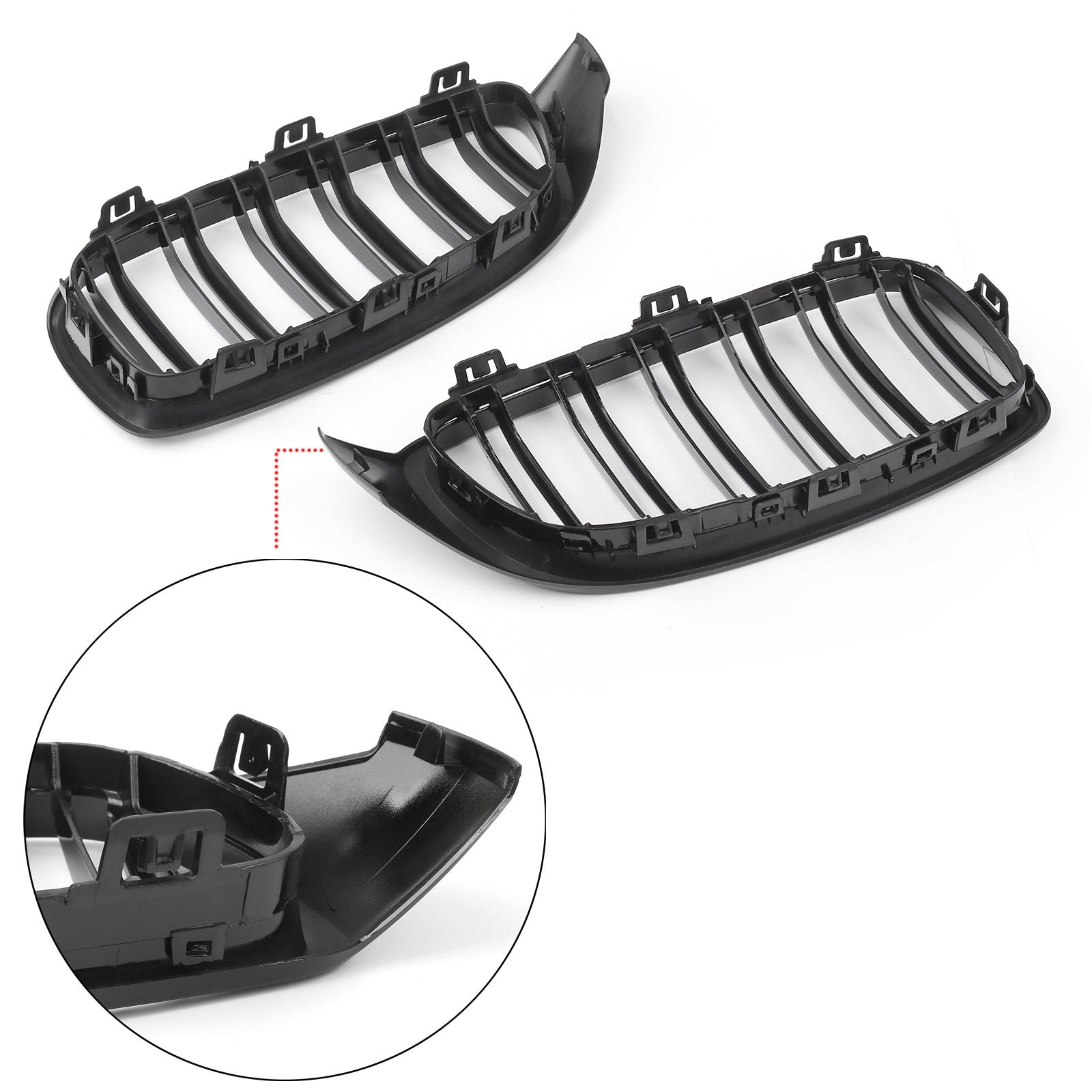 2014+ BMW 4 Series F32 F33 F36 F82 Gloss Black Dual Slat M4 Sport Front Kidney Grille