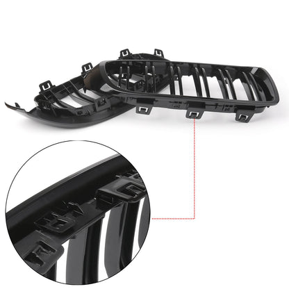 2014+ BMW 4 Series F32 F33 F36 F82 Gloss Black Dual Slat M4 Sport Front Kidney Grille