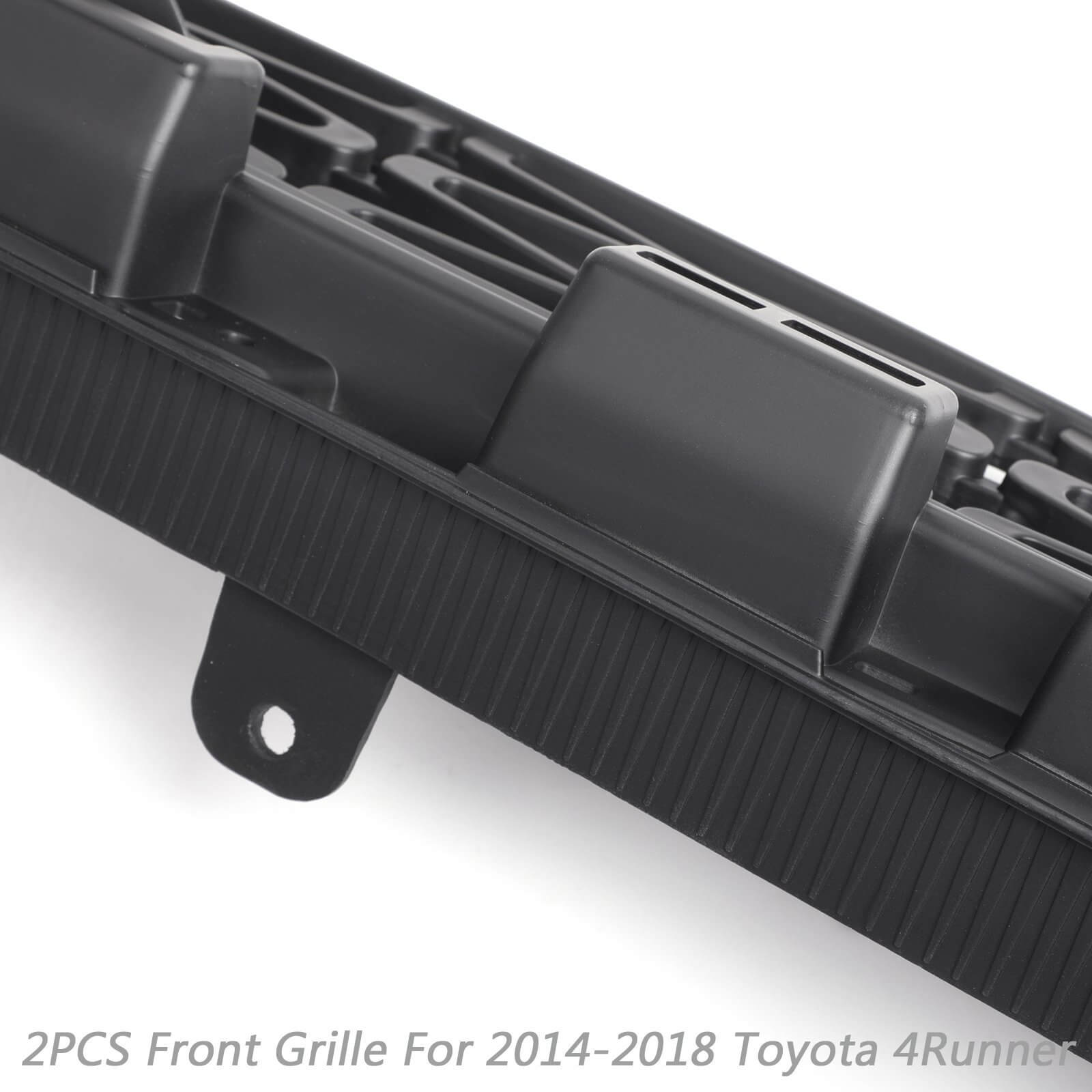 No Need to drill Version 2014-2019 4Runner TRD PRO 2 Piece Front Bumper Grille PZ323-35056 PZ327-35053 Grill Replacement+Gray