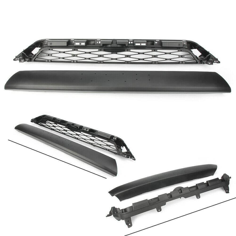 No Need to drill Version 2014-2019 4Runner TRD PRO 2 Piece Front Bumper Grille PZ323-35056 PZ327-35053 Grill Replacement+Gray