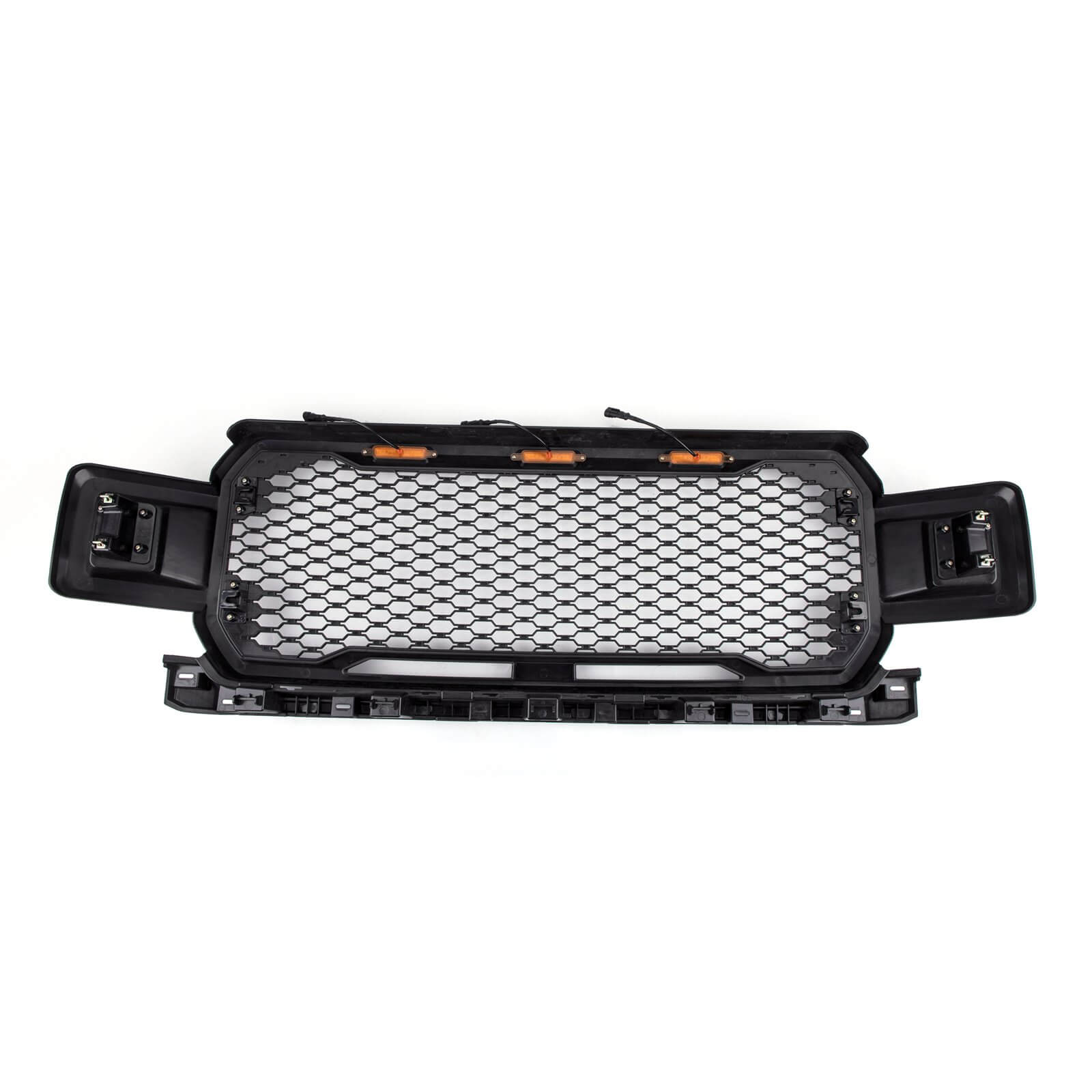 18-20 Ford F150 Honeycomb Grill Amber LED Raptor Style Grill Repalcment