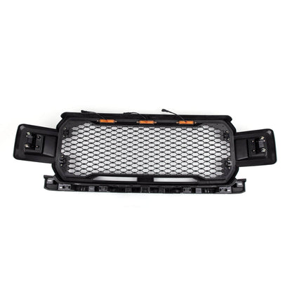 18-20 Ford F150 Honeycomb Grill Amber LED Raptor Style Grill Repalcment