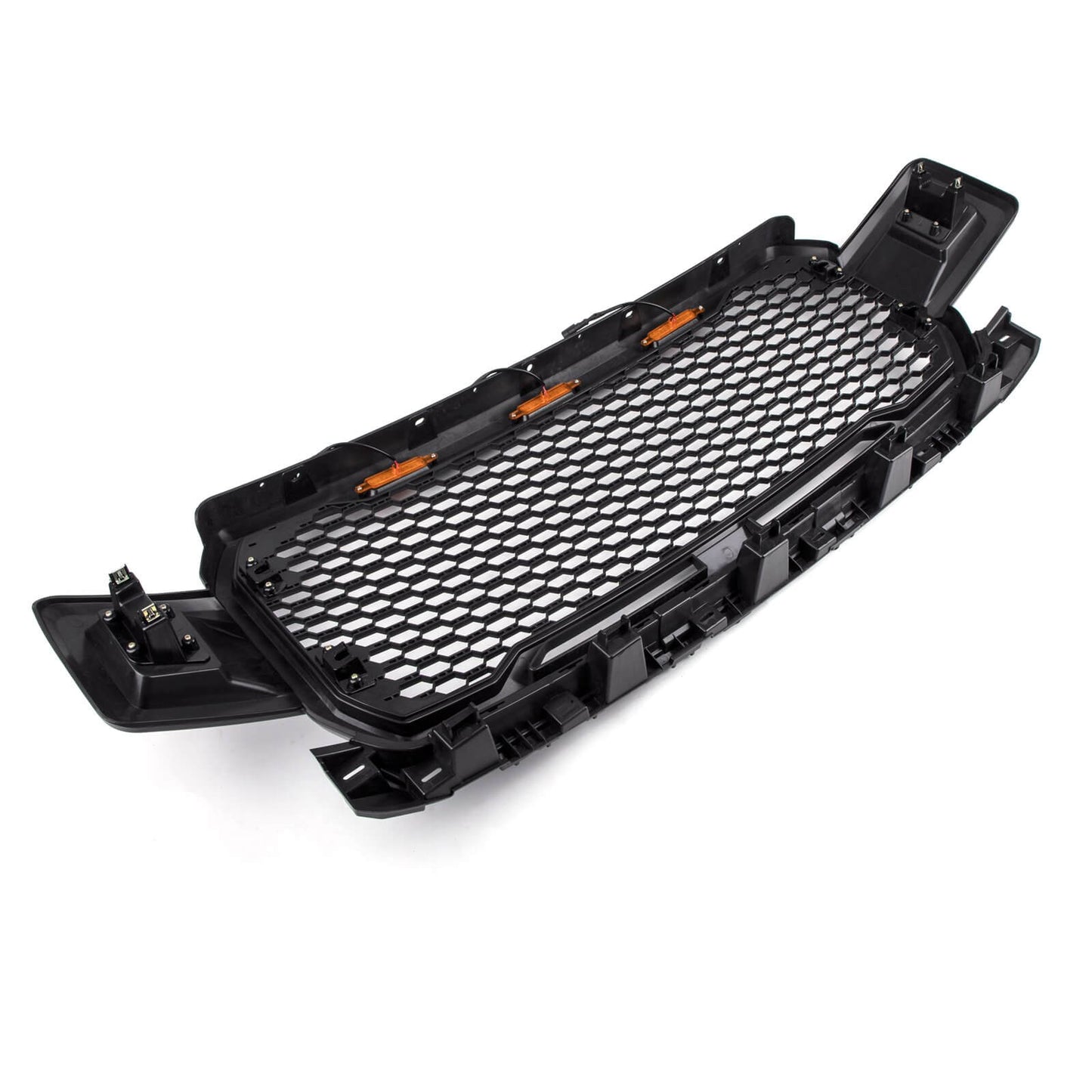 18-20 Ford F150 Honeycomb Grill Amber LED Raptor Style Grill Repalcment