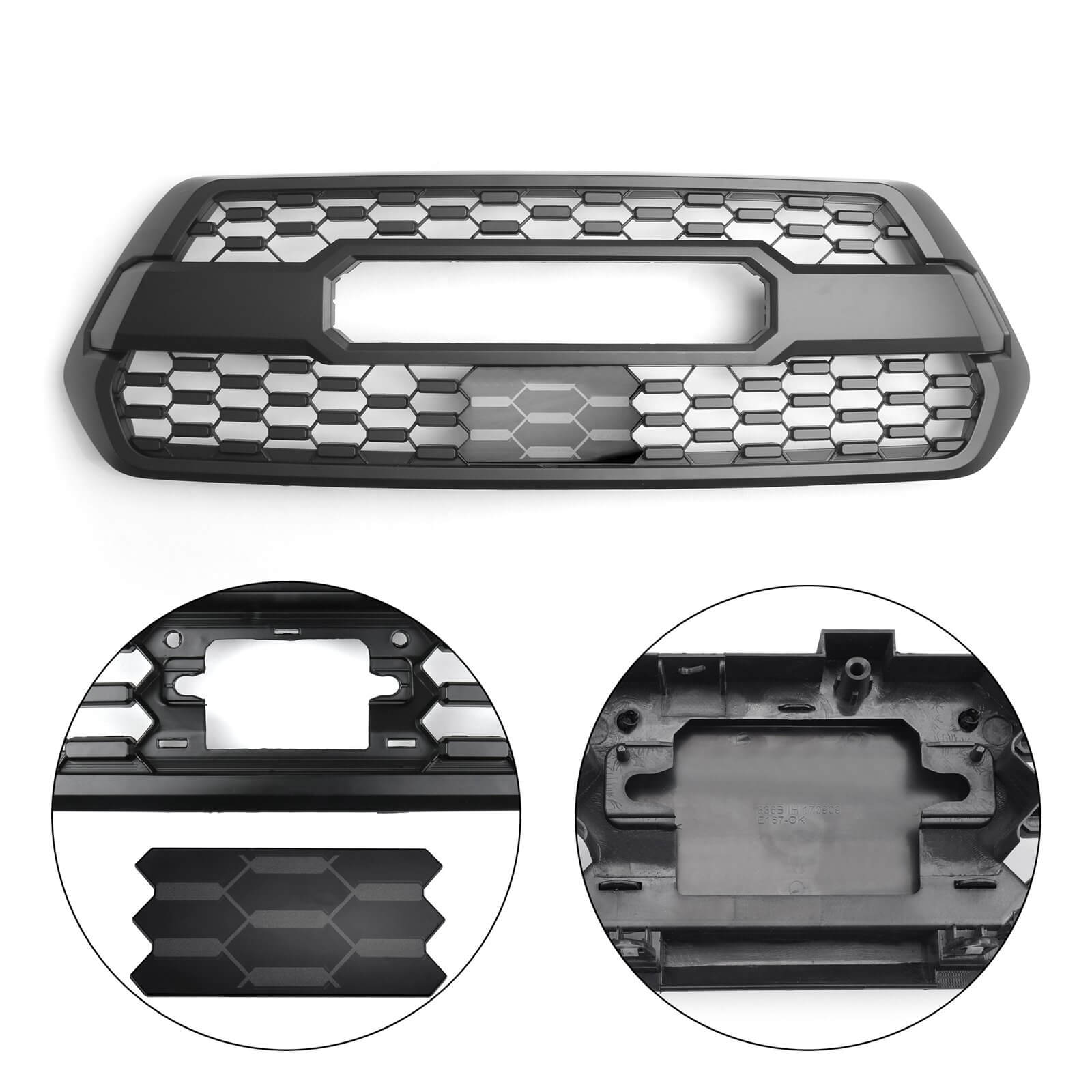 TRD Pro Grille + ACC DRCC Garnish Sensor Cover + LED Lights For Toyota Tacoma 2016-2023
