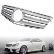 2008-2014 Mercedes-Benz C-Class W204 C300 C350 Black Chrome Front Bumper Grille with LED Emblem