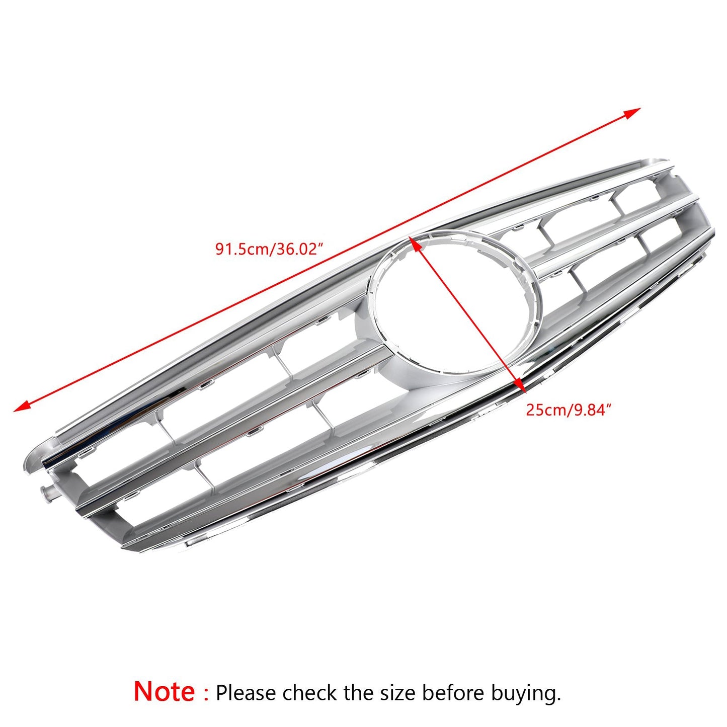 2008-2014 Mercedes-Benz C-Class W204 C300 C350 Black Chrome Front Bumper Grille with LED Emblem