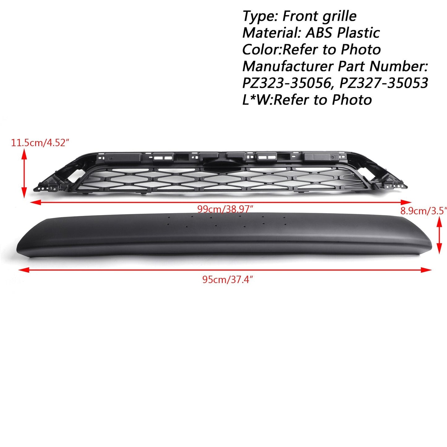 2014-2019 Toyota 4Runner TRD PRO Front Grille Grill Kit Gray Word + LED Light