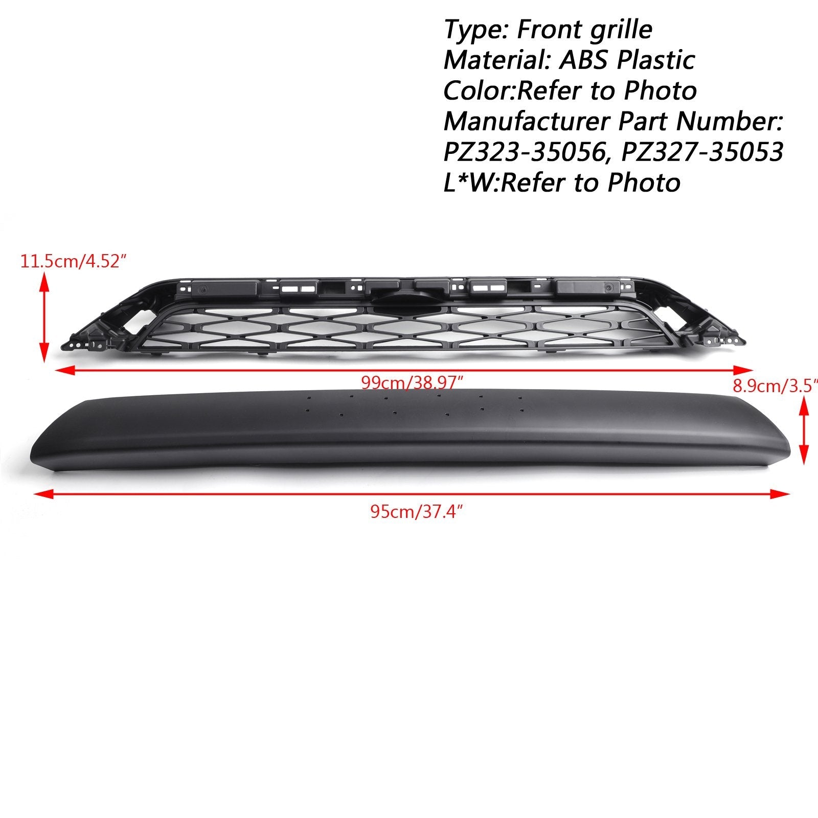 2014-2019 Toyota 4Runner TRD PRO Front Grille Grill Kit Gray Word + LED Light