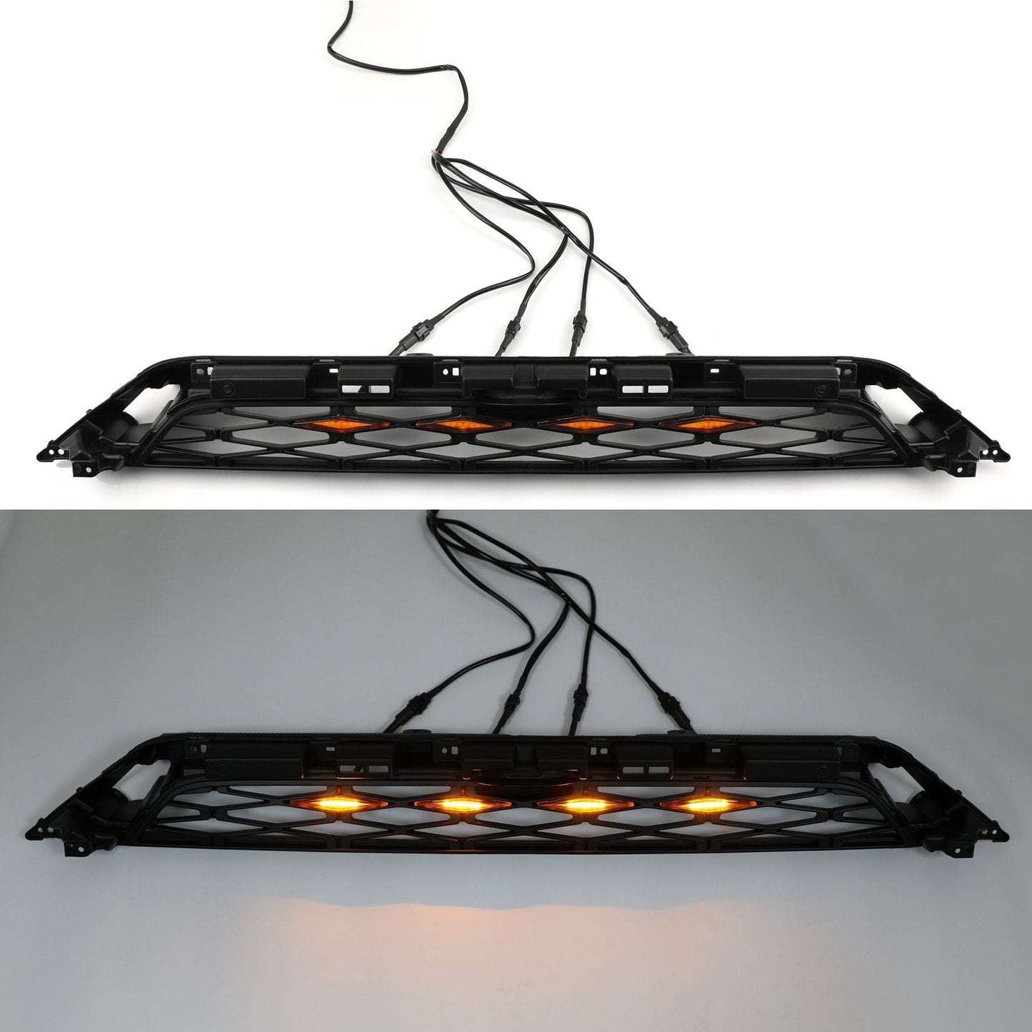 2014-2019 Toyota 4Runner TRD PRO Front Grille Grill Kit Gray Word + LED Light