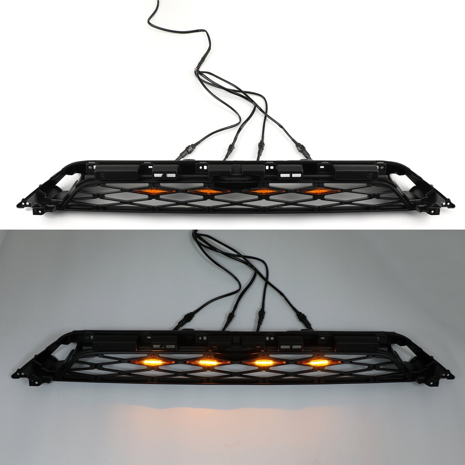 2014-2019 Toyota 4Runner TRD PRO Front Grille Grill Kit Gray Word + LED Light