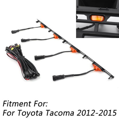 Tacoma 2012-2015 Grille Amber Light Front Bumper Hood Grille LED Lights 4 PCS