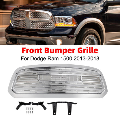 2013-2018 Dodge Ram 1500 LTD Style Chrome Front Bumper Grille