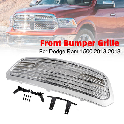 2013-2018 Dodge Ram 1500 LTD Style Chrome Front Bumper Grille