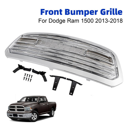 2013-2018 Dodge Ram 1500 LTD Style Chrome Front Bumper Grille