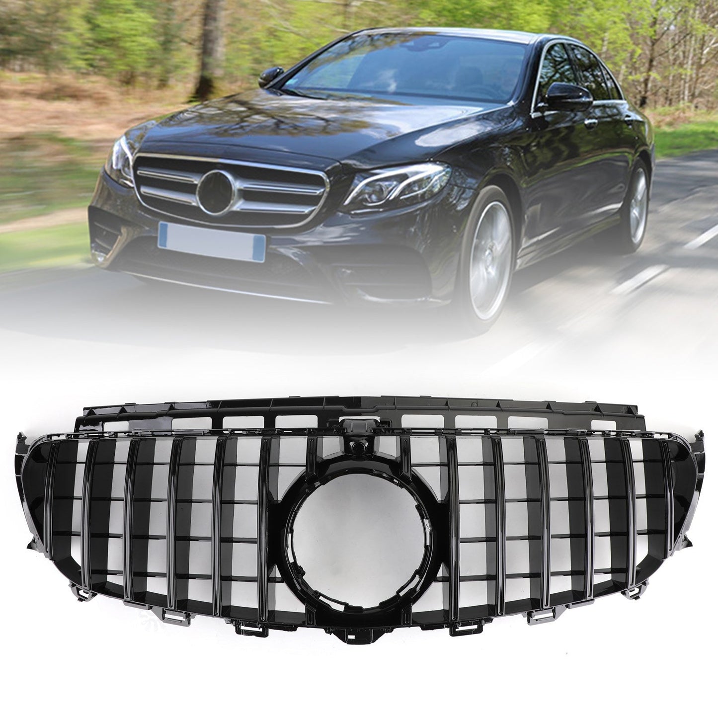 2016-2019 Mercedes-Benz E-Class W213 AMG Front Grille with Camera & Logo