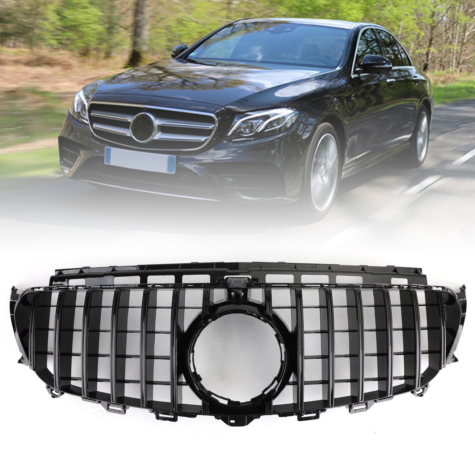 2016-2019 Mercedes-Benz E-Class W213 AMG Front Grille with Camera & Logo