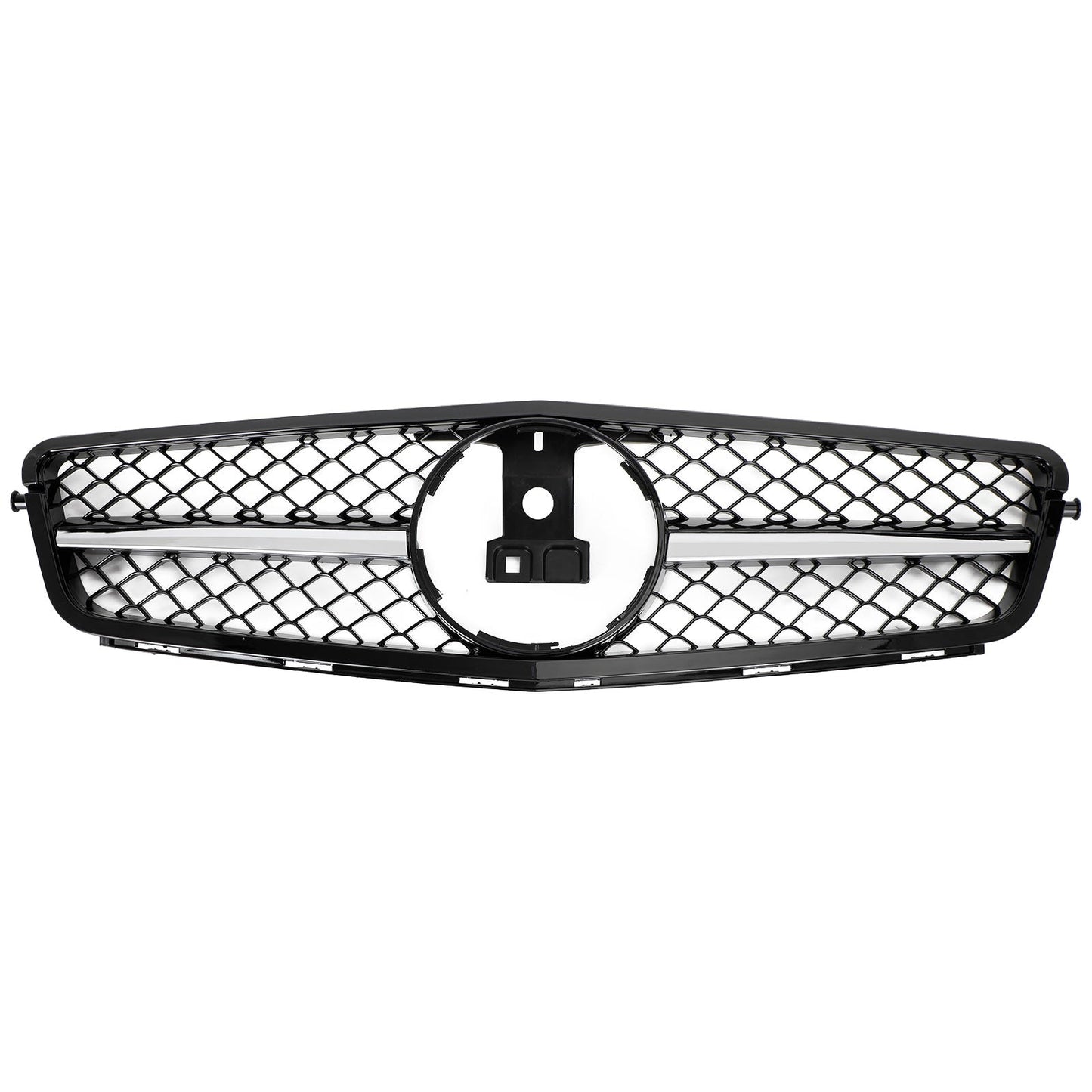 2008-2014 Mercedes-Benz C-Class W204 C300 C350 Gloss Black Chrome Front Grille