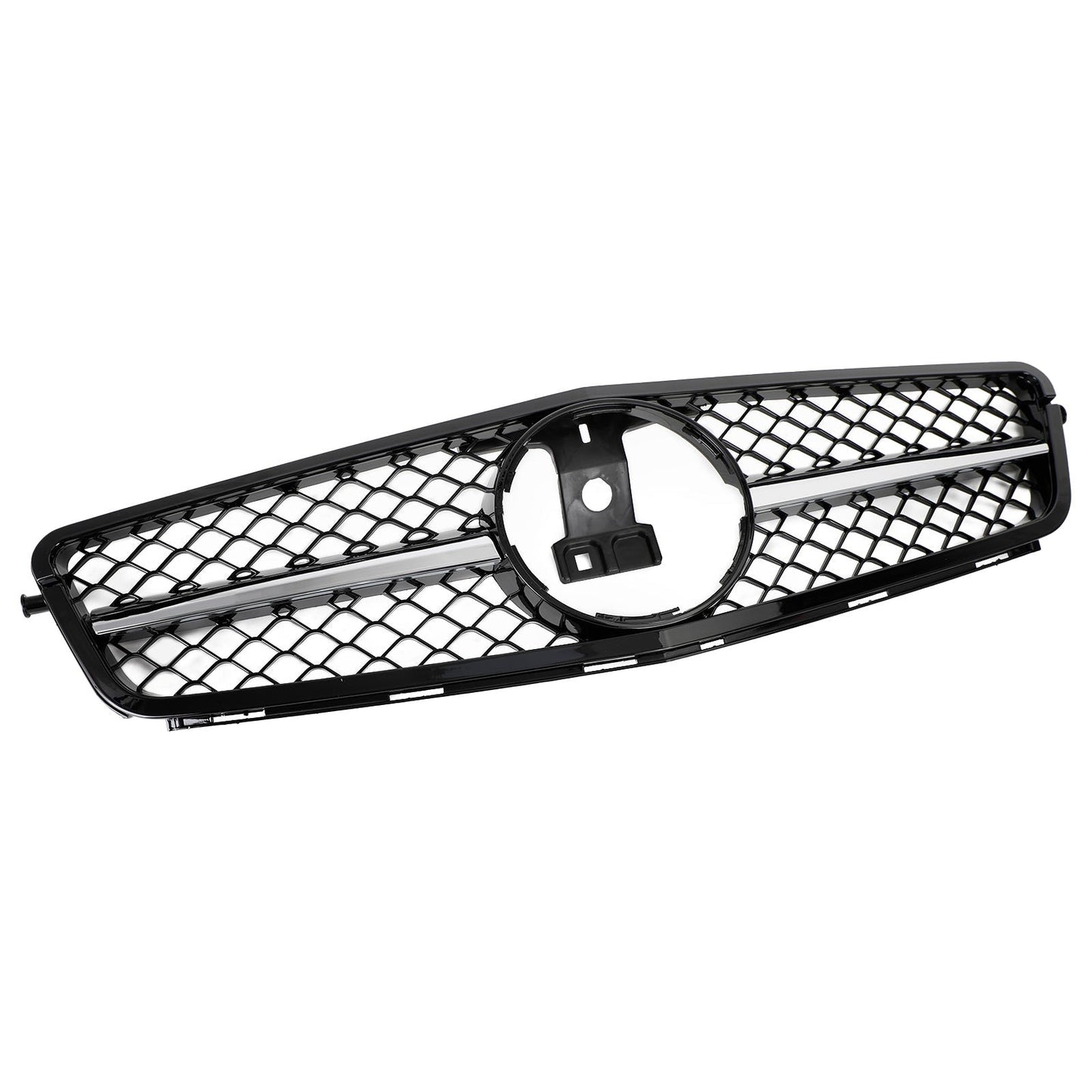 2008-2014 Mercedes-Benz C-Class W204 C300 C350 Gloss Black Chrome Front Grille