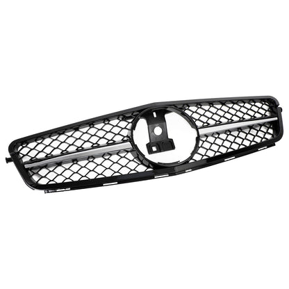 2008-2014 Mercedes-Benz C-Class W204 C300 C350 Gloss Black Chrome Front Grille