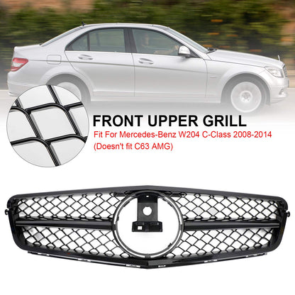 2008-2014 Mercedes-Benz C-Class W204 C300 C350 Front Bumper Grille with LED Emblem