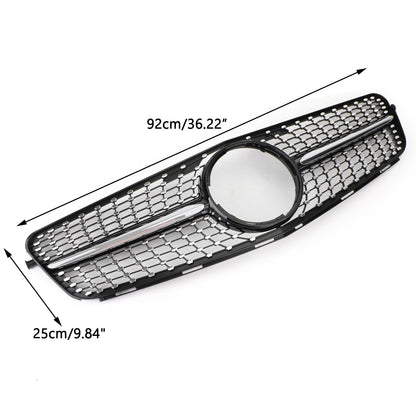 2008-2014 Mercedes-Benz C-Class W204 C180 C200 C300 Diamond Black Chrome Front Grille