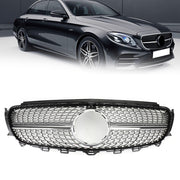 2017-2019 Mercedes-Benz E-Class W213 E200 E250 E300 Diamond Silver Border Front Grille