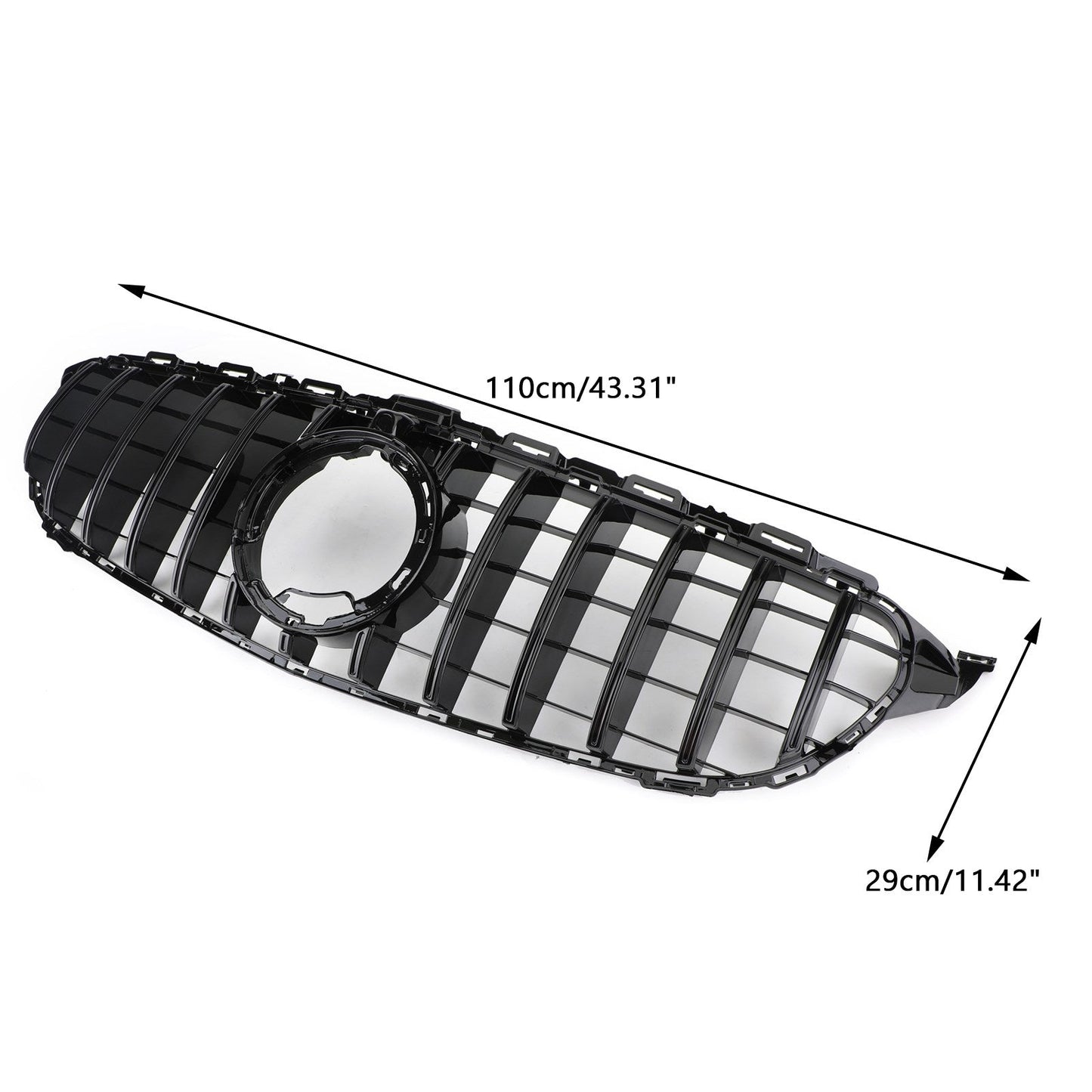 2019-2021 Mercedes-Benz C-Class W205 C205 A205 C200 C300 C43 Black GTR Style Front Grille with Camera Hole
