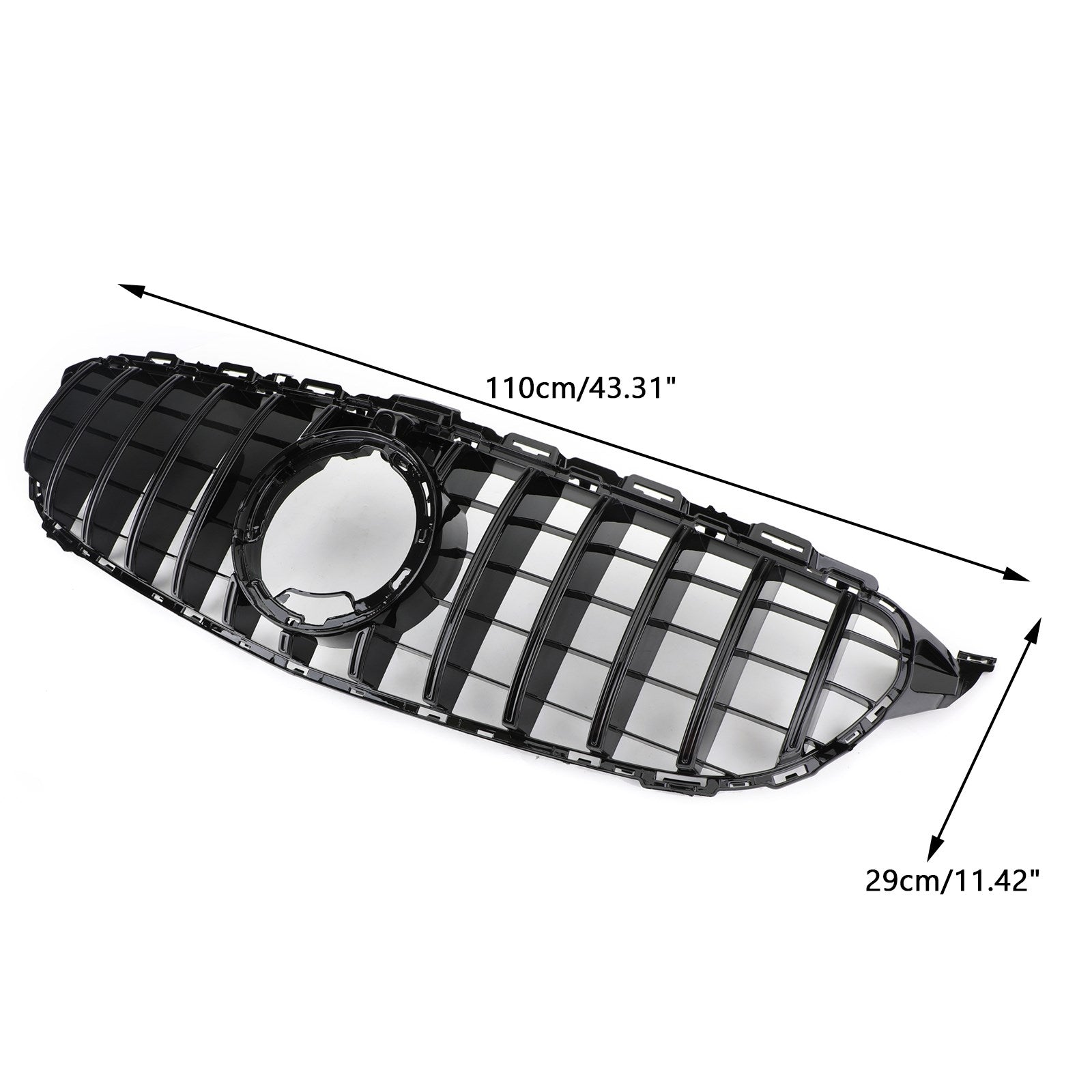 2019-2021 Mercedes-Benz C-Class W205 C205 A205 C200 C300 C43 Black GTR Style Front Grille with Camera Hole