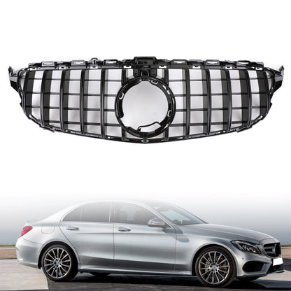 2019-2021 Mercedes-Benz C-Class W205 C205 A205 AMG GTR Style Black Front Grille with Camera Hole