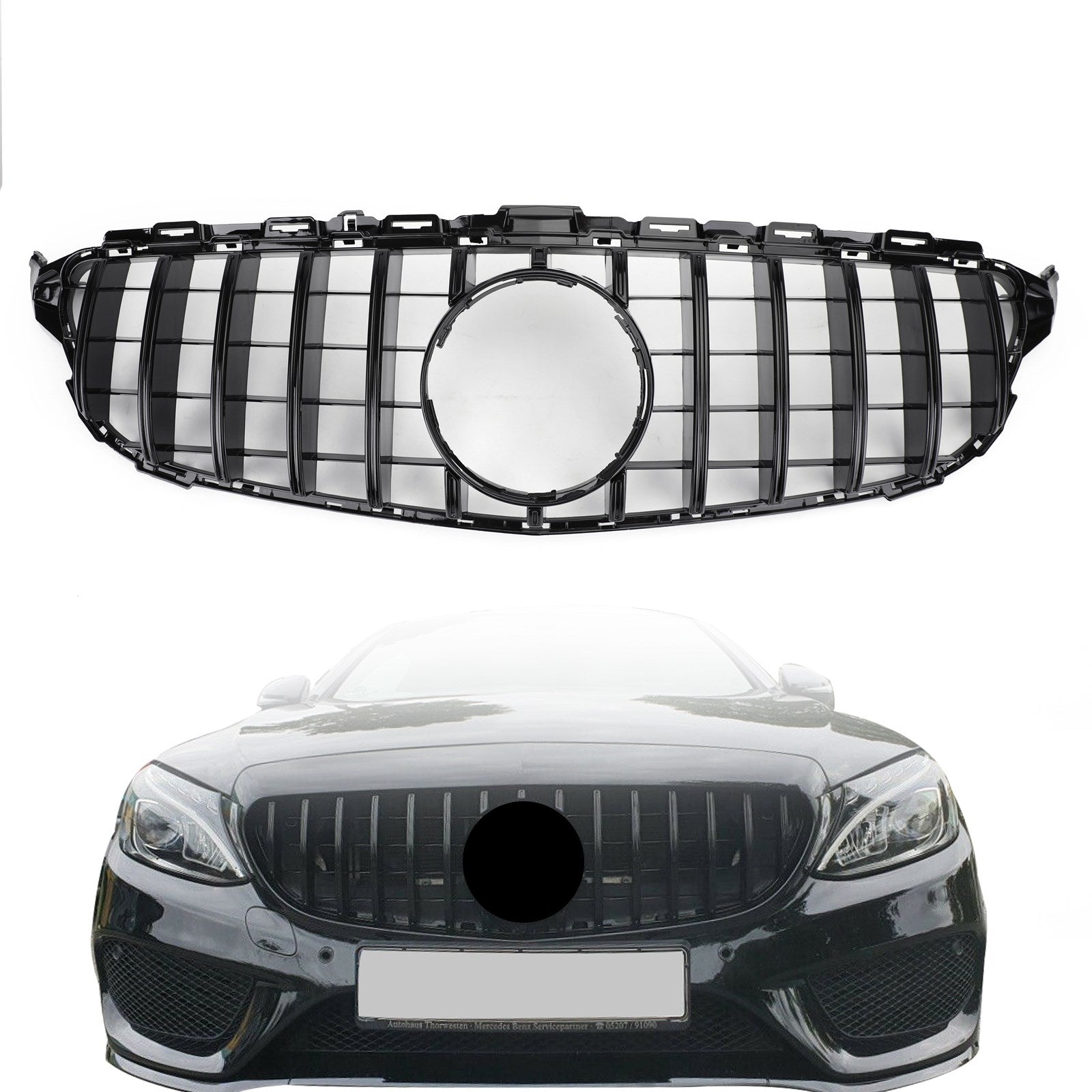 2015-2018 Mercedes-Benz C-Class W205 C250 C300 C43 GTR Style Front Bumper Grille