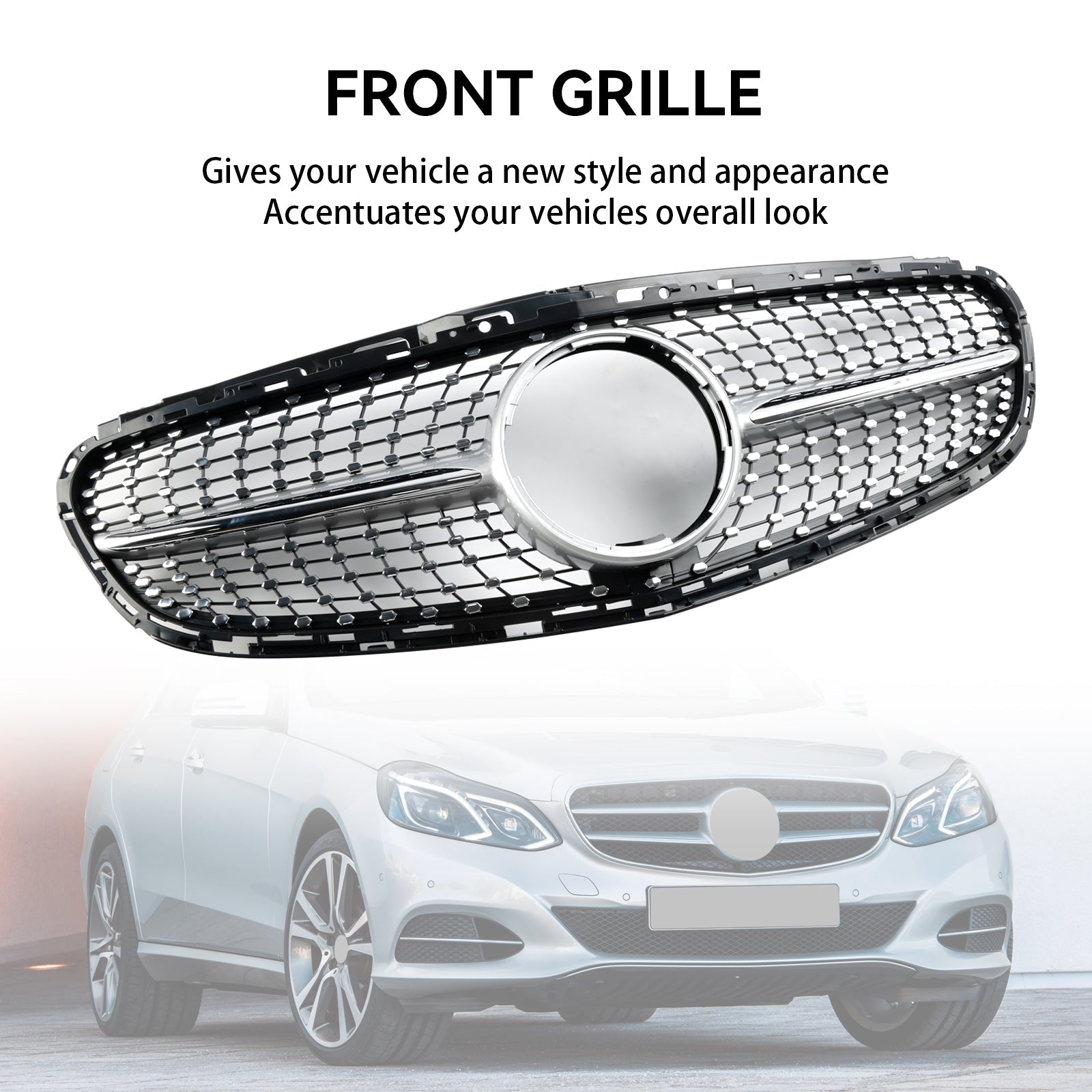 2013-2016 Mercedes-Benz E-Class W212 Facelift Diamond Front Bumper Grille (2128850622 / 2128850822)
