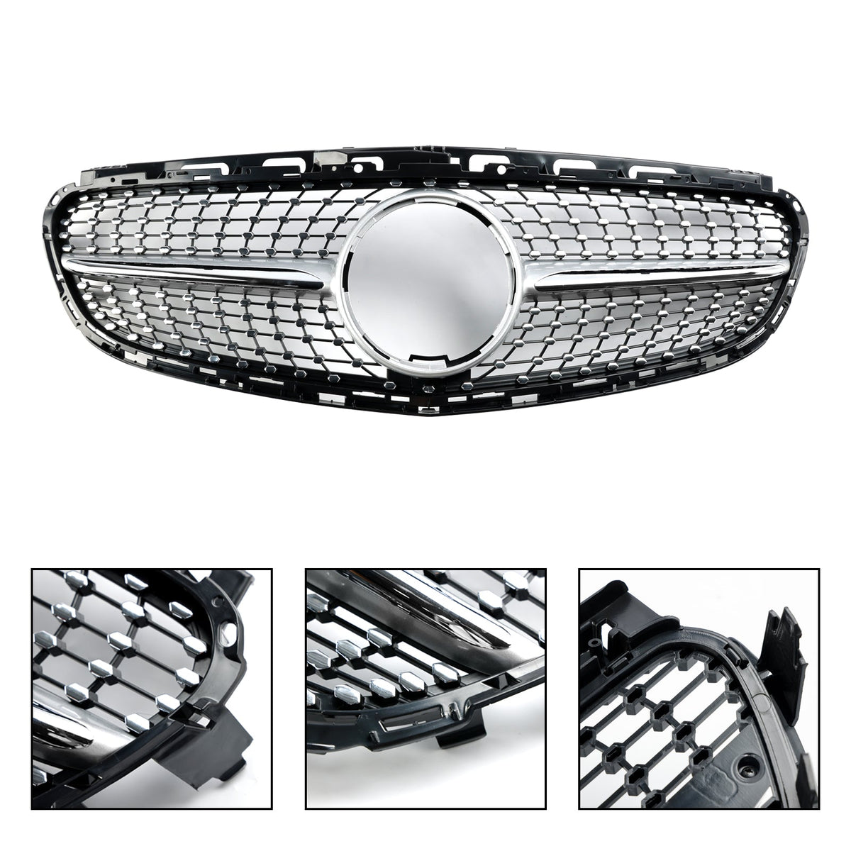 2013-2016 Mercedes-Benz E-Class W212 Facelift Diamond Front Bumper Grille (2128850622 / 2128850822)