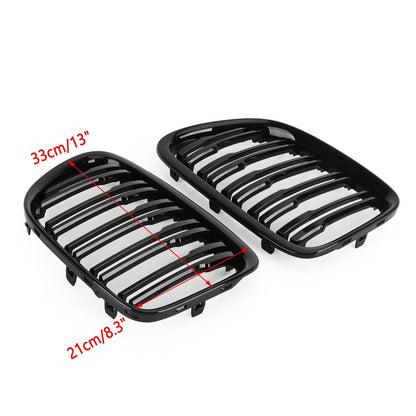 2009-2014 BMW X1 E84 Gloss Black Dual Slat Front Hood Kidney Grille
