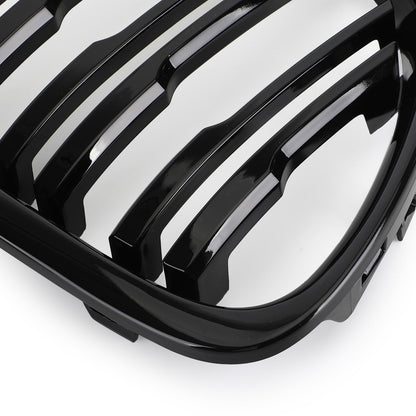 2009-2014 BMW X1 E84 Gloss Black Dual Slat Front Hood Kidney Grille