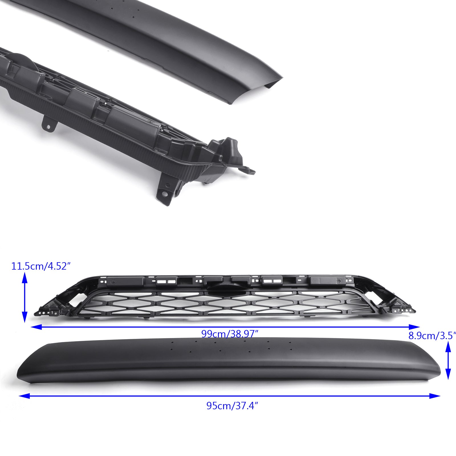 Need to drill Version 4Runner TRD PRO 20-23 Black Front Bumper Grill+Gray