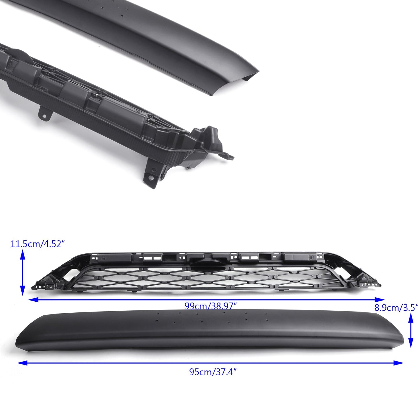 No Need to drill Version 2020-2024 4Runner TRD PRO Front Bumper Grille Black Grill Black and Rde for Choose