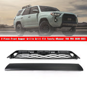 Need to drill Version 4Runner TRD PRO 20-23 Black Front Bumper Grill+Gray