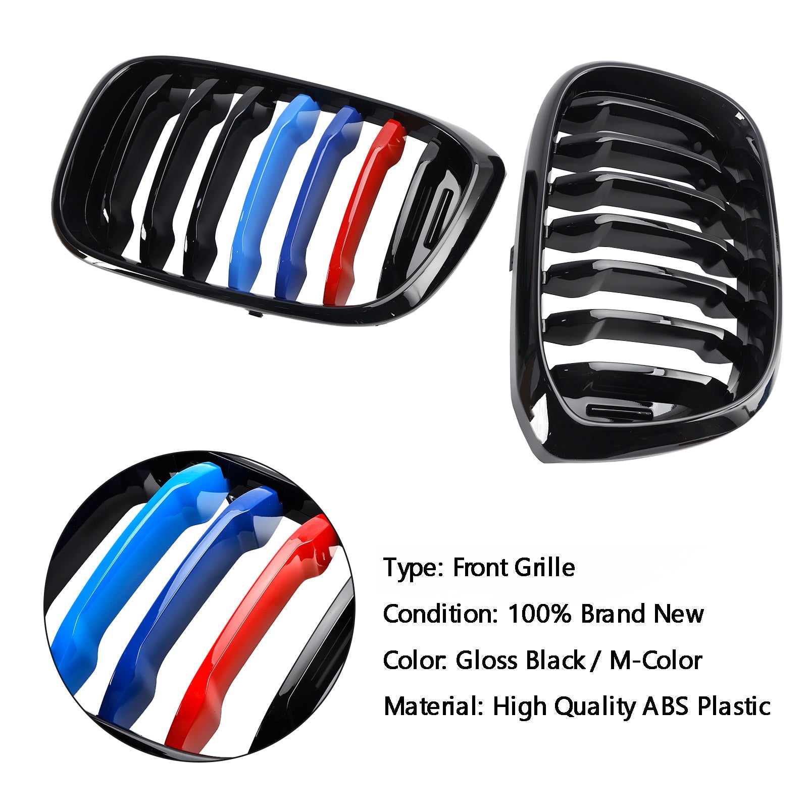 BMW X3 G01 X4 G02 M-Color Gloss Black Front Kidney Grille — Pair (51138469959)