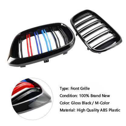 2018-2021 BMW X3 G01 / X4 G02 M-Color Gloss Black Front Kidney Grille — Pair (51138469959)