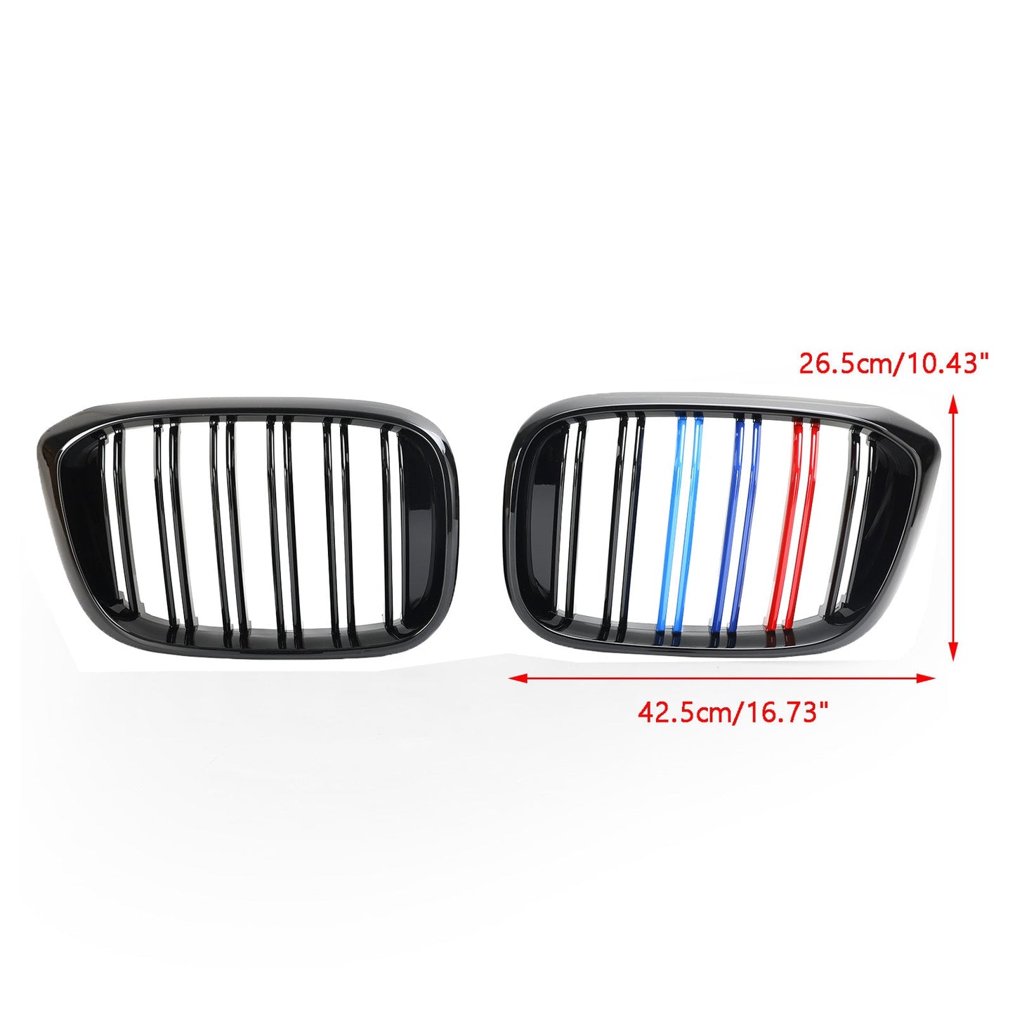 2018-2021 BMW X3 G01 / X4 G02 M-Color Gloss Black Front Kidney Grille — Pair (51138469959)