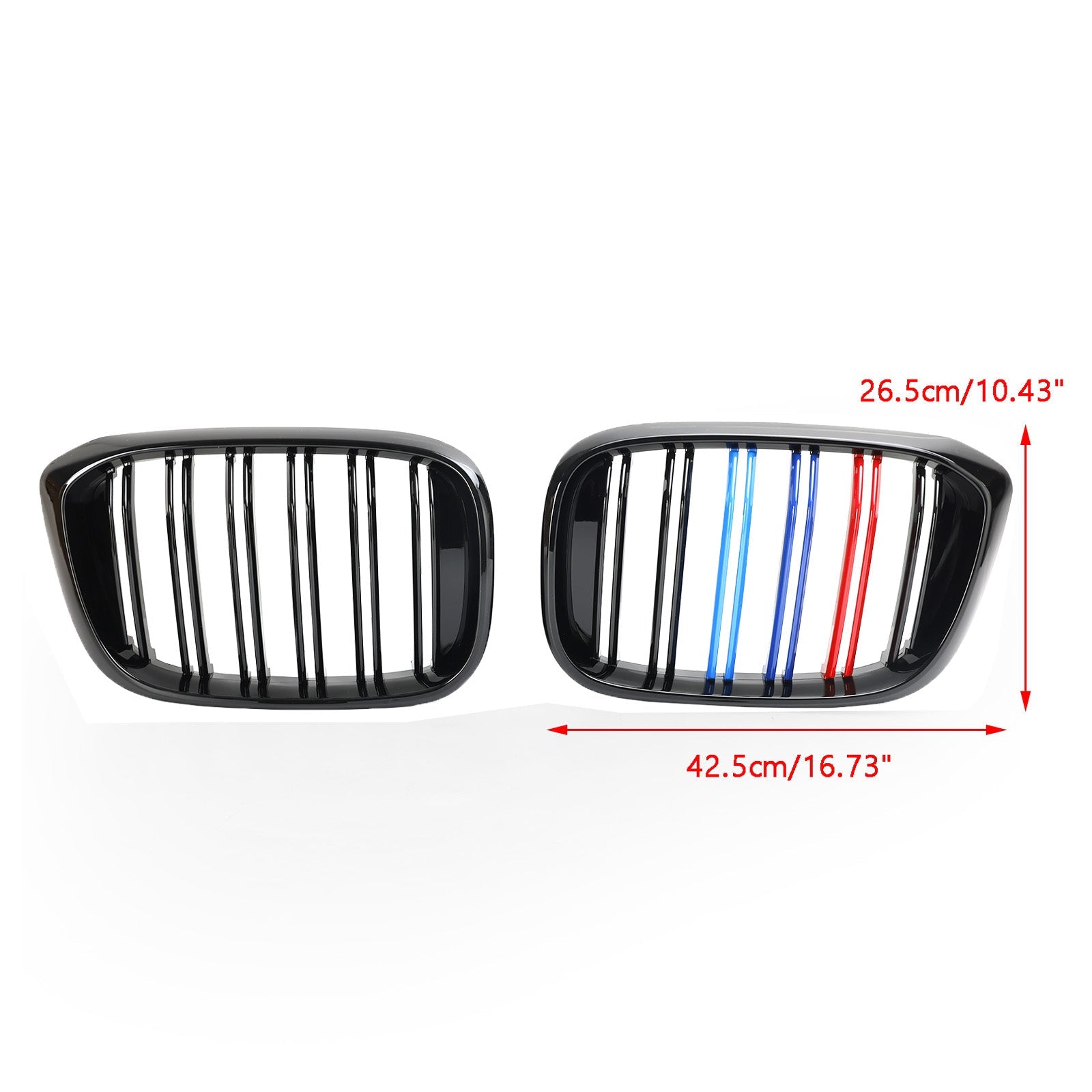 2018-2021 BMW X3 G01 / X4 G02 M-Color Gloss Black Front Kidney Grille — Pair (51138469959)