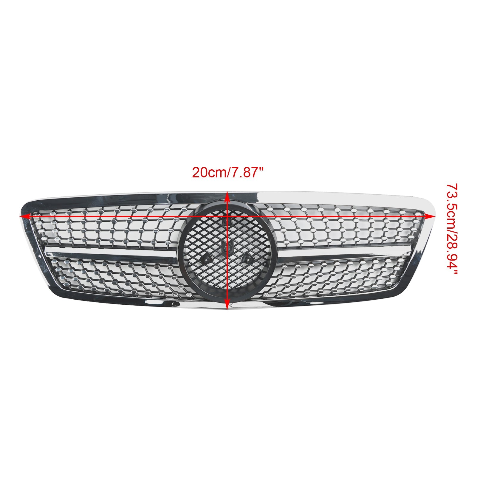 2001-2007 Mercedes-Benz C-Class W203 C230 C240 C320 Front Bumper Kidney Grille with Emblem