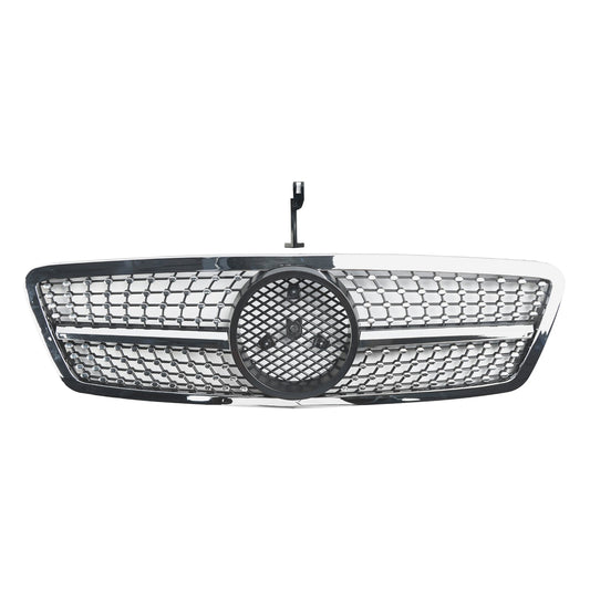 2001-2007 Mercedes-Benz C-Class W203 C230 C240 C320 Front Bumper Kidney Grille with Emblem